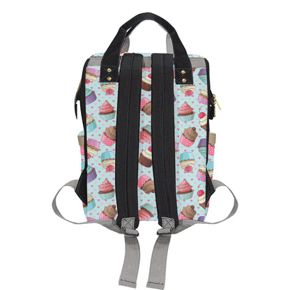 Cupcakes Fancy Heart Print Pattern Diaper Bag Backpack