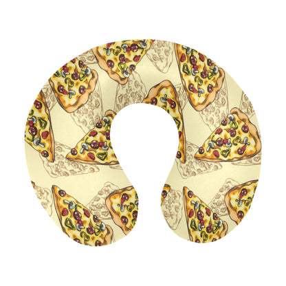 Pizza Pattern Print Design A01 U-Shaped Travel Neck Pillow