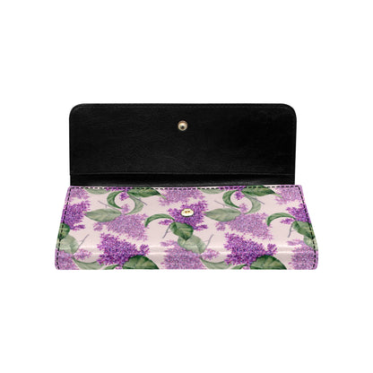 Lilac Pattern Print Design LI02 Women's Trifold Wallet