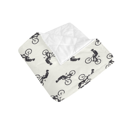 Mountain bike Pattern Print Design 01 Premium Quilt