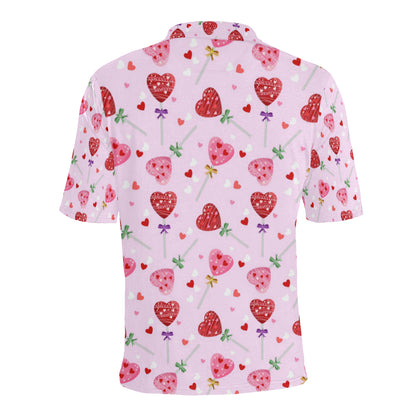 Lollipop Pattern Print Design LL07 Men Polo Shirt