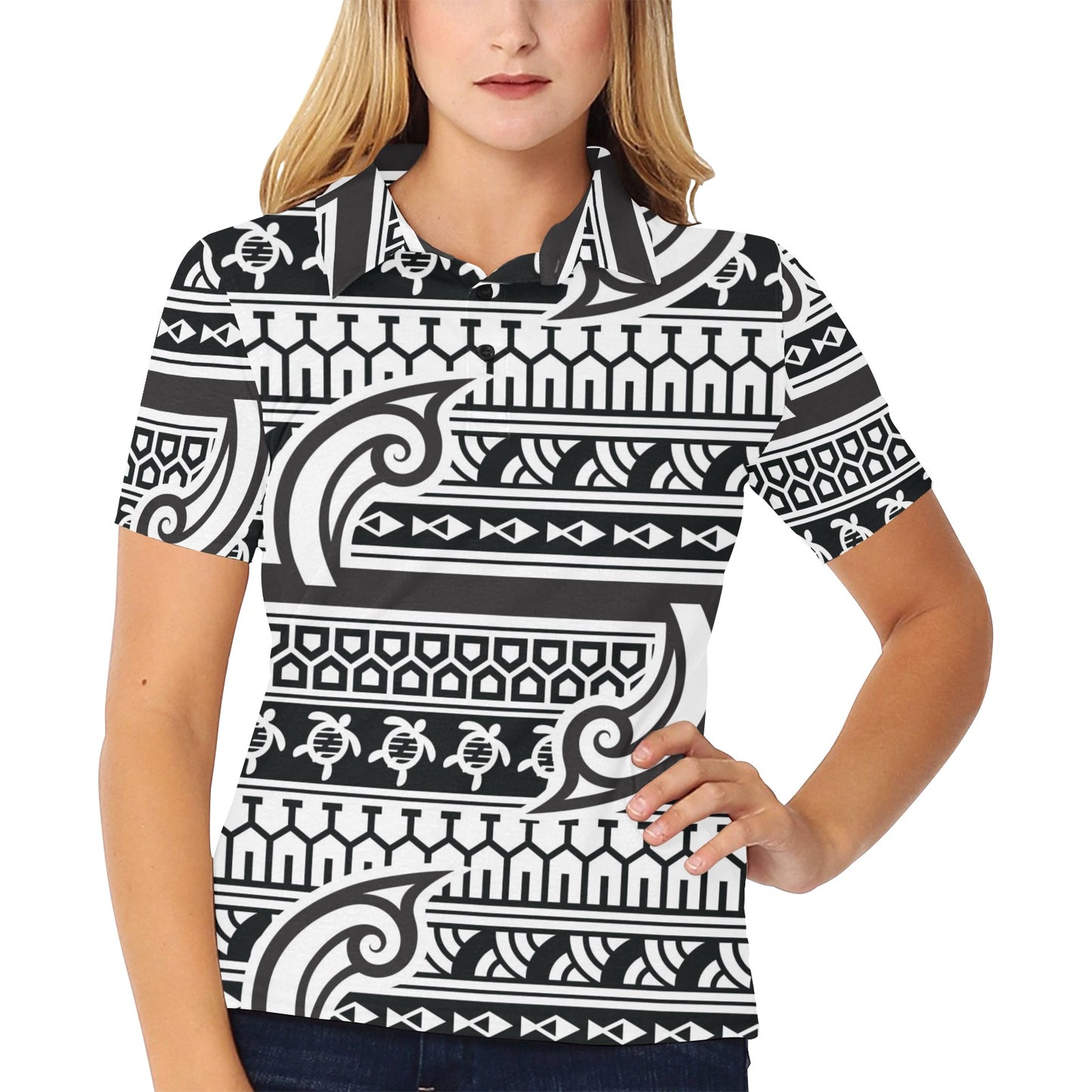 Samoan Style Print Design LKS305 Women's Polo Shirt