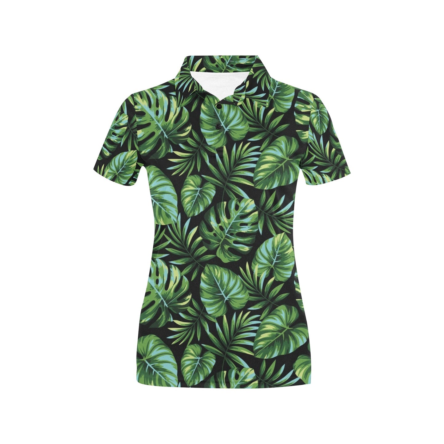Palm Leaves Pattern Print Design PL013 Women's Polo Shirt