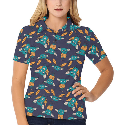 Bat Pattern Print Design 07 Women's Polo Shirt