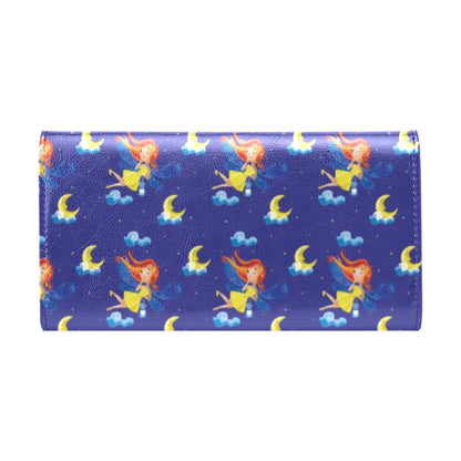 Fairy with Moon Print Pattern Women's Trifold Wallet