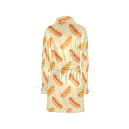 Hot Dog Pattern Print Design 05 Women's Fleece Robe