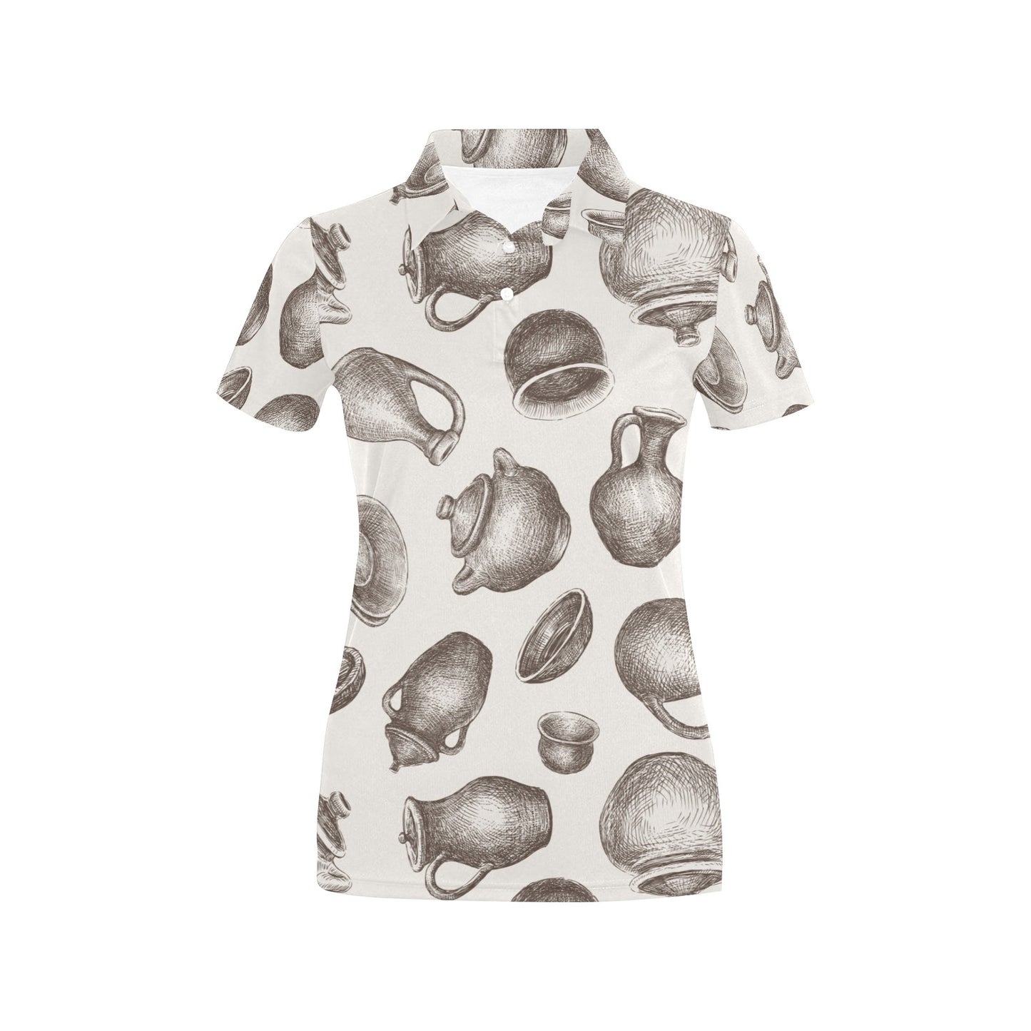 Pottery Pattern Print Design A01 Women's Polo Shirt