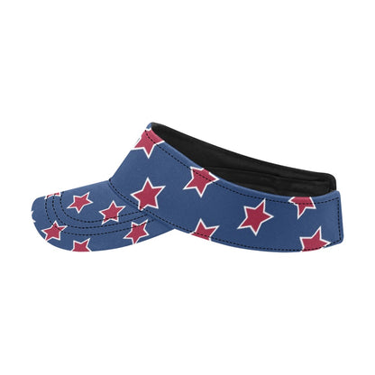 Star Red Blue Print Design LKS301 Unisex Sun Visor