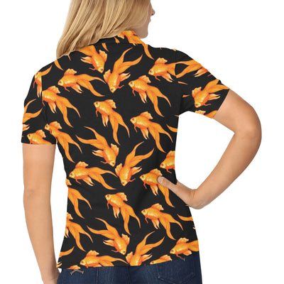 Goldfish Pattern Print Design 03 Women's Polo Shirt