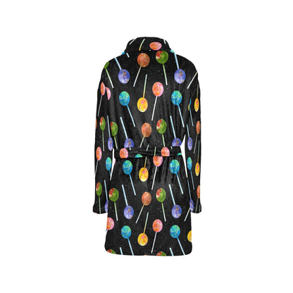Lollipop Pattern Print Design LL04 Women's Fleece Robe
