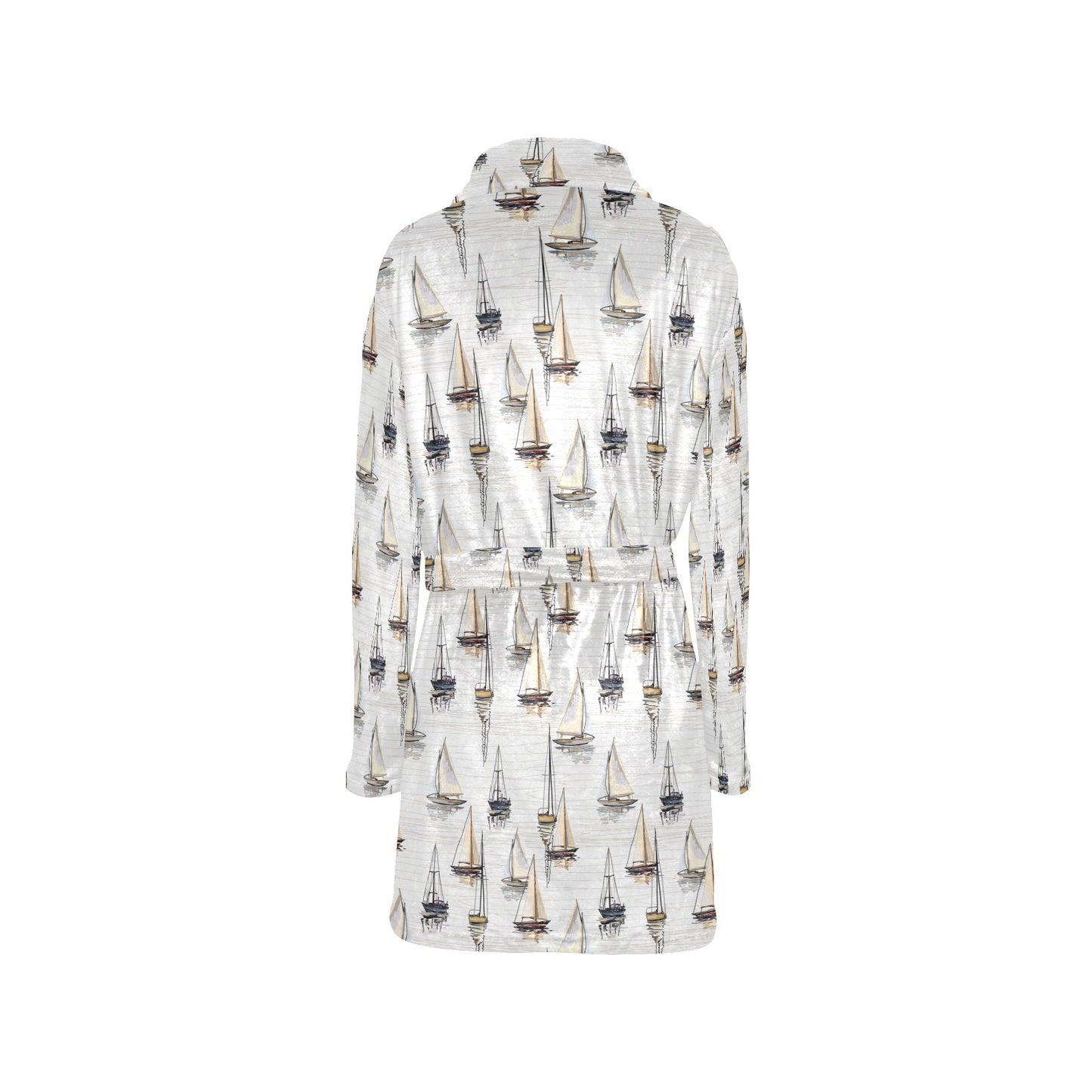 Sailboat Paint Pattern Print Design LKS307 Women's Fleece Robe