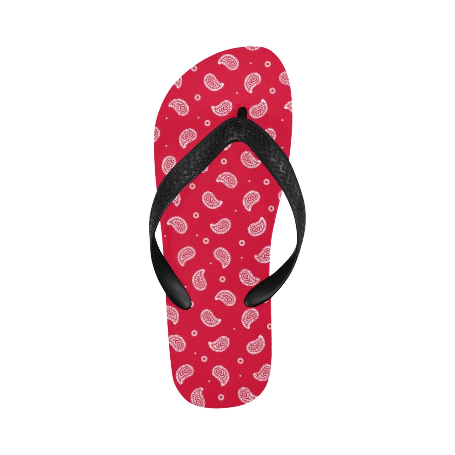 Bandana Red Paisley Print Design LKS305 Flip Flops