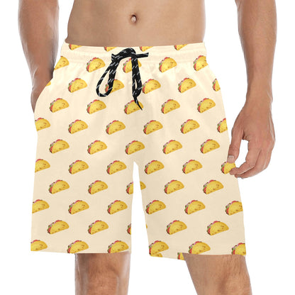 Taco Print Design LKS302 Men's Swim Trunks Beach Shorts