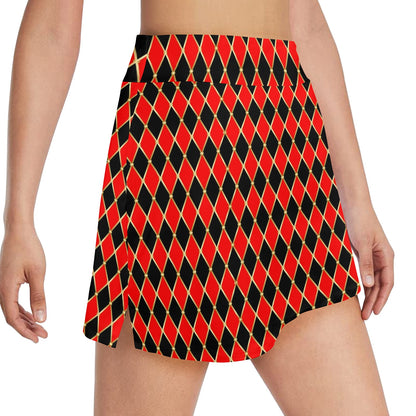 Harlequin Print Design LKS401 17" Golf & Pickleball Skort with Pockets