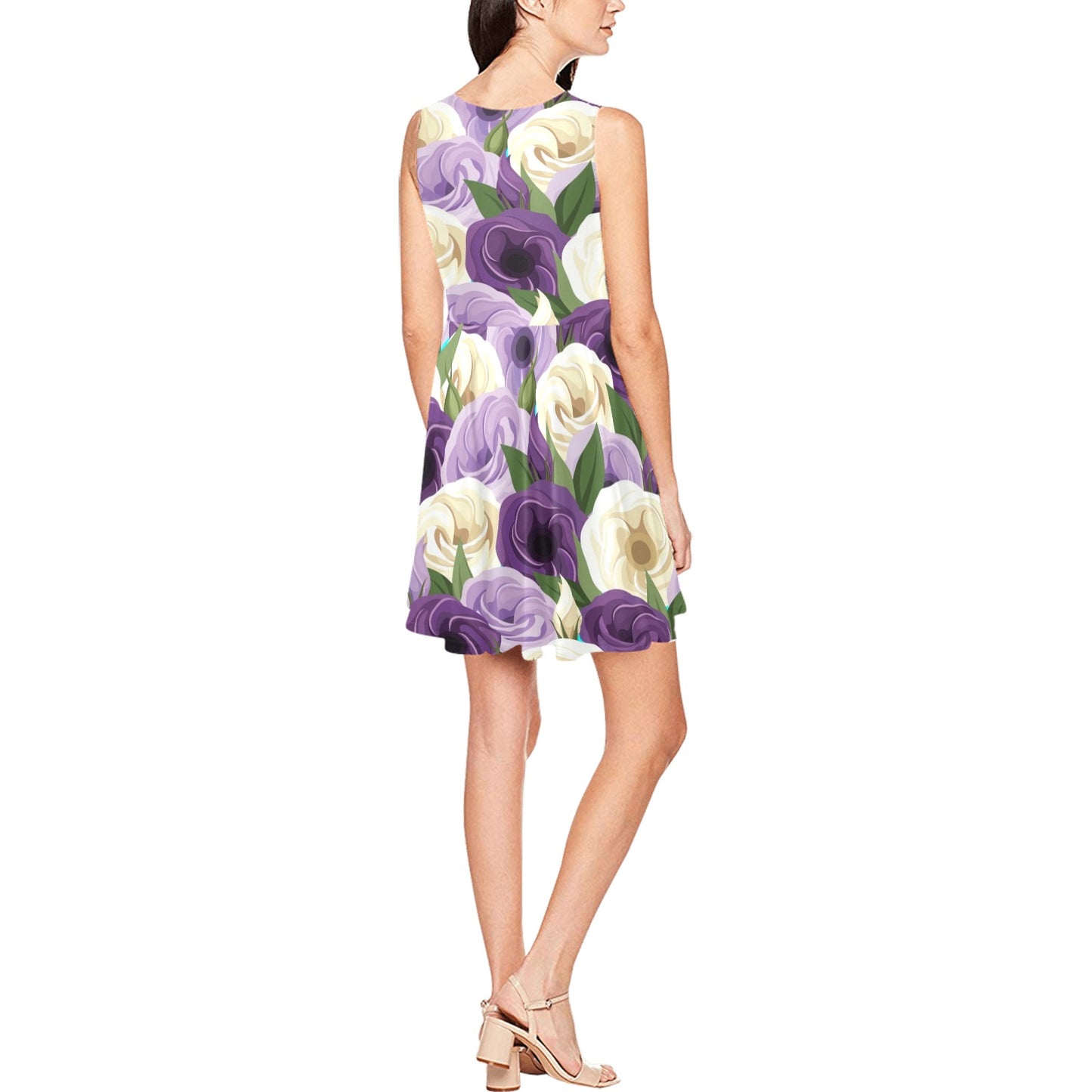 Lisianthus Pattern Print Design LT01 Sleeveless Dress
