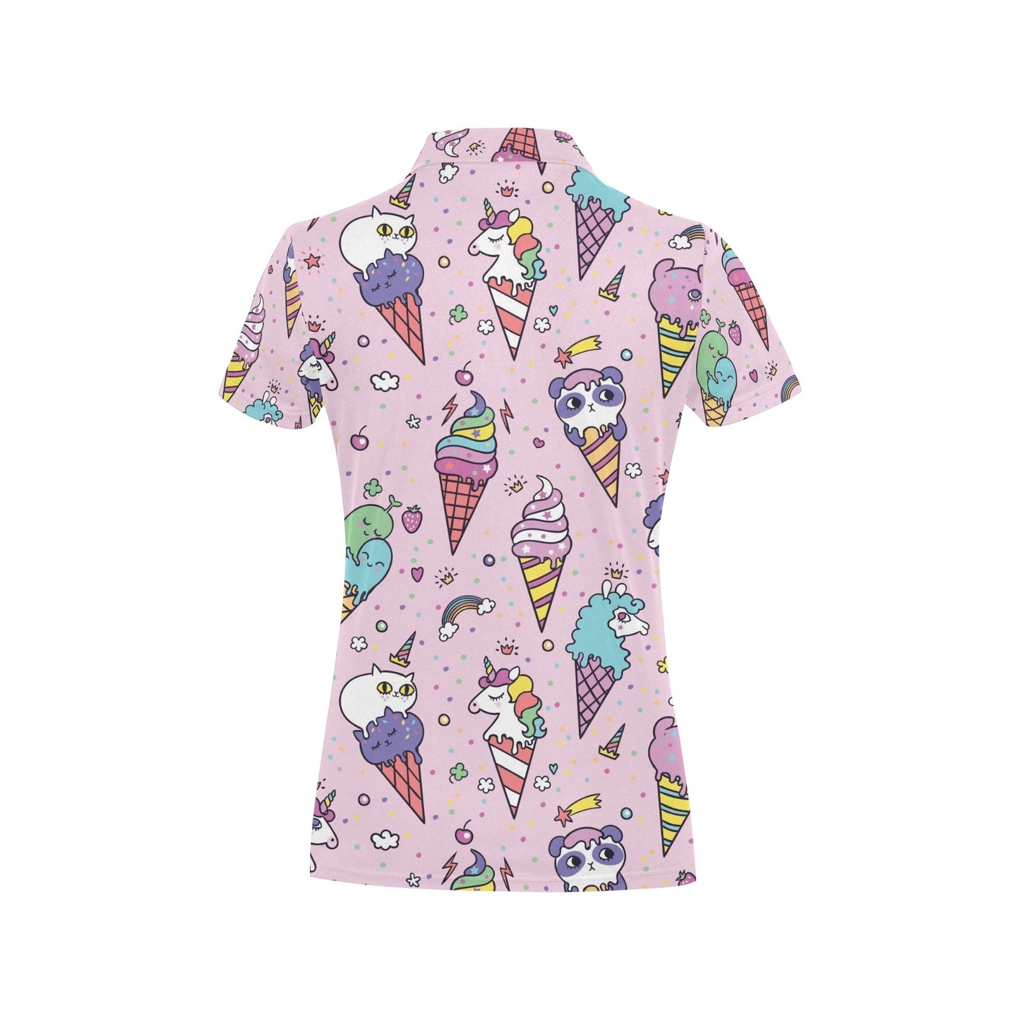 Ice Cream Pattern Print Design IC05 Women's Polo Shirt
