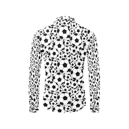 Soccer Ball Print Design LKS301 Men's Long Sleeve Dress Shirt