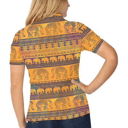 Elephant Aztec Women's Polo Shirt