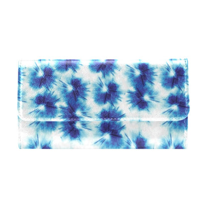 Tie Dye Blue Print Design LKS305 Women's Trifold Wallet