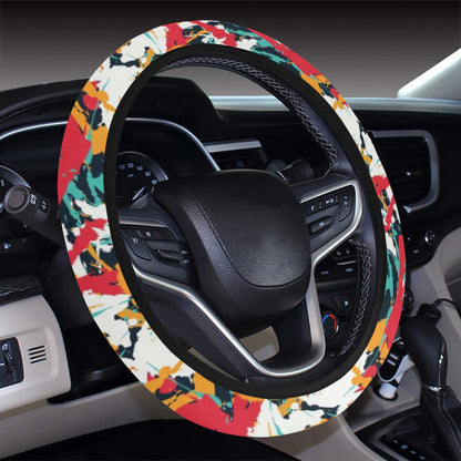Splatter Print Design LKS304 Steering Wheel Cover with Elastic Edge