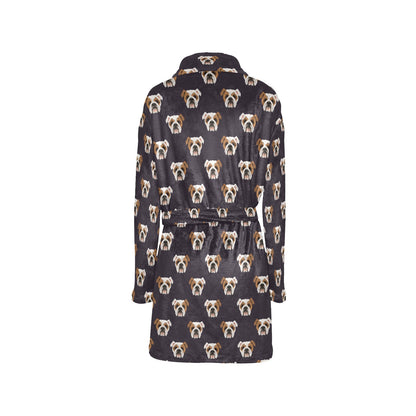 Bulldogs Pattern Print Design 03 Women's Fleece Robe