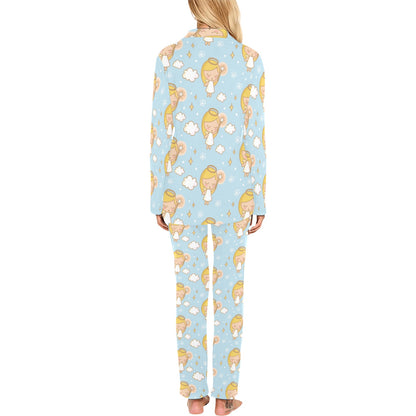 Angel Pattern Print Design 05 Women's Long Pajama Set