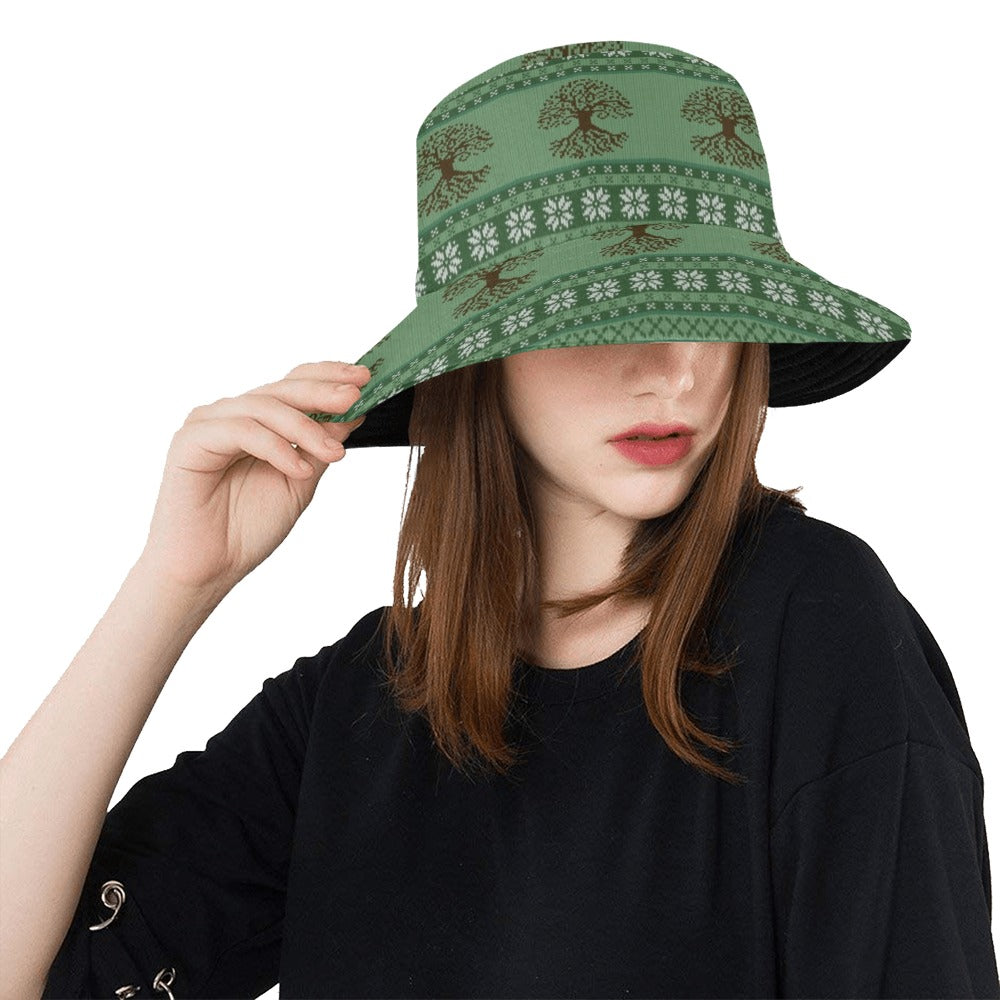 Tree Of Life Knit Style Print Design LKS301 Unisex Bucket Hat