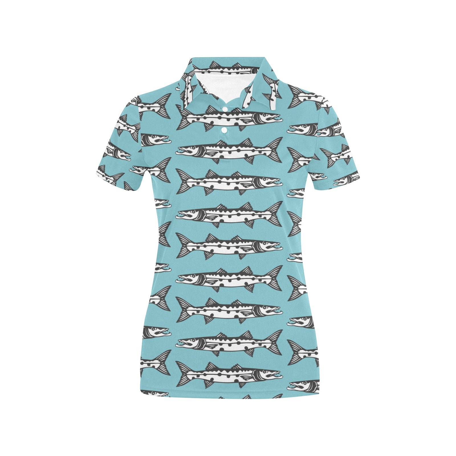 Barracuda Pattern Print Design 03 Women's Polo Shirt