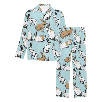 Rabbit Pattern Print Design RB018 Men's Long Pajama Set