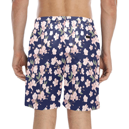 Sakura Print Design LKS301 Men's Swim Trunks Beach Shorts
