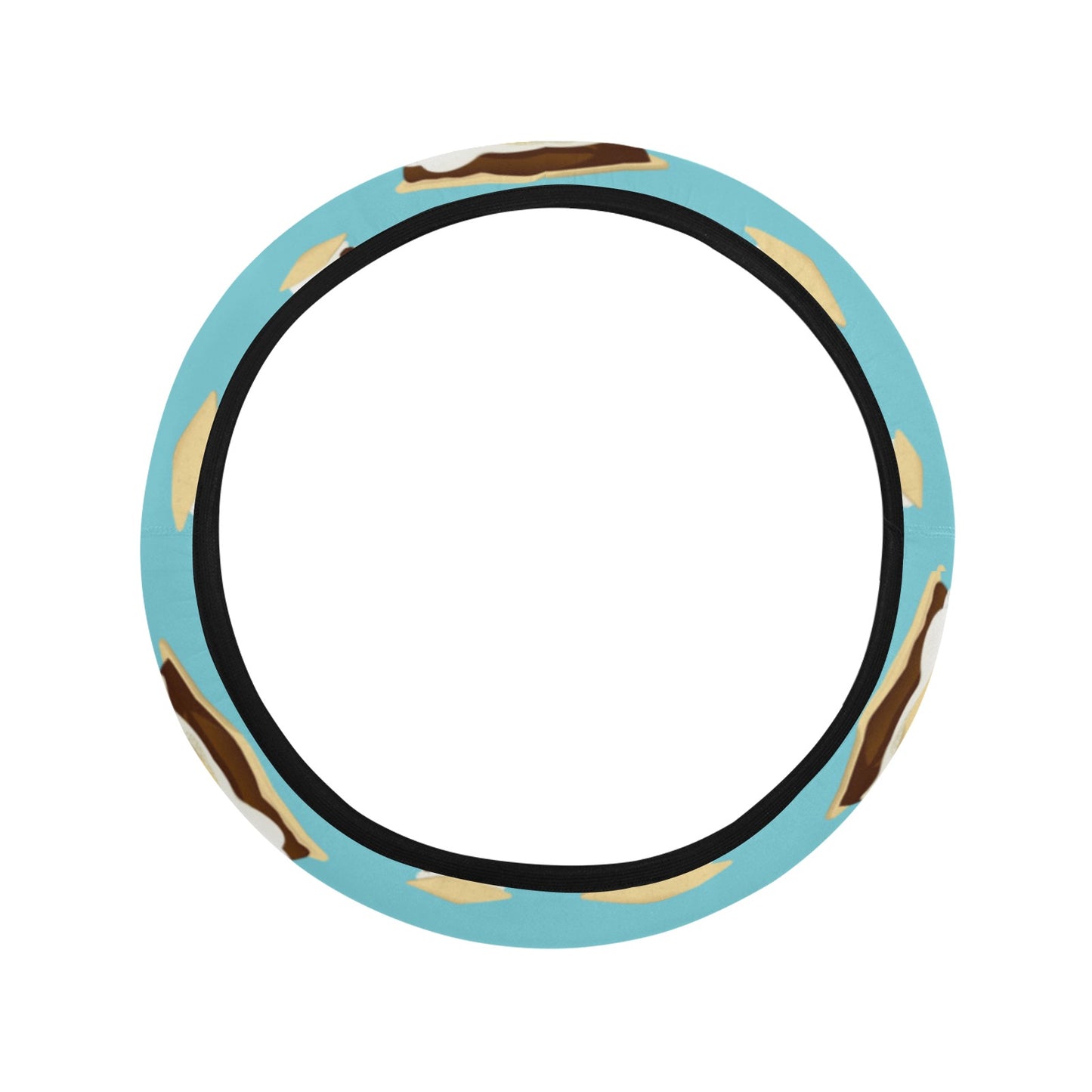 S_Mores Print Design LKS302 Steering Wheel Cover with Elastic Edge