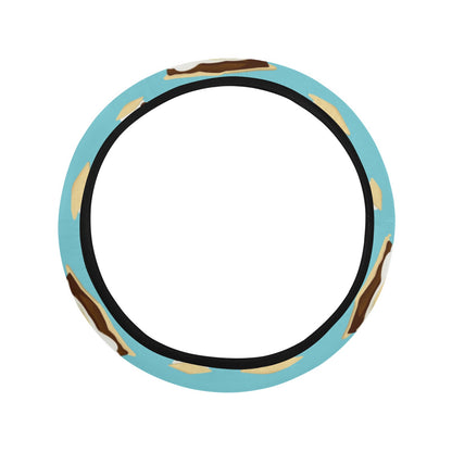 S_Mores Print Design LKS302 Steering Wheel Cover with Elastic Edge