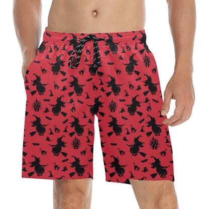 Witch Print Design LKS303 Men's Swim Trunks Beach Shorts