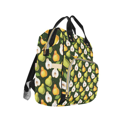 Pear Pattern Print Design PE06 Diaper Bag Backpack