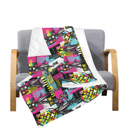 Pop Art Pineapple Pattern Print Design A02 Premium Quilt