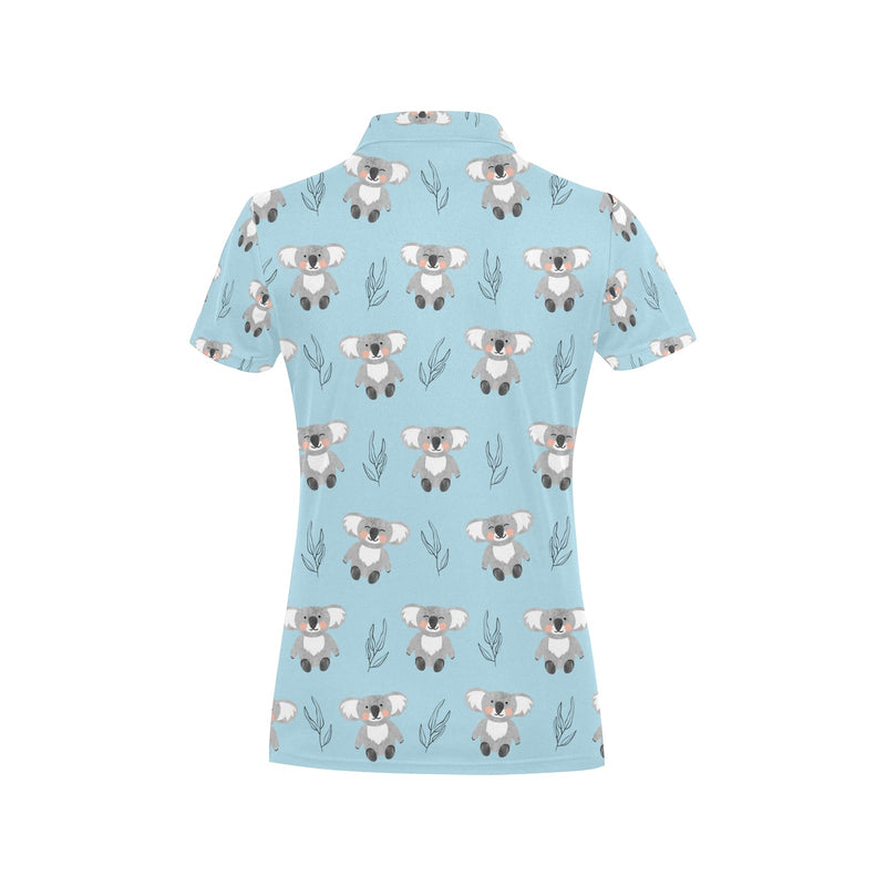 Koala Pattern Print Design 01 Women's Polo Shirt