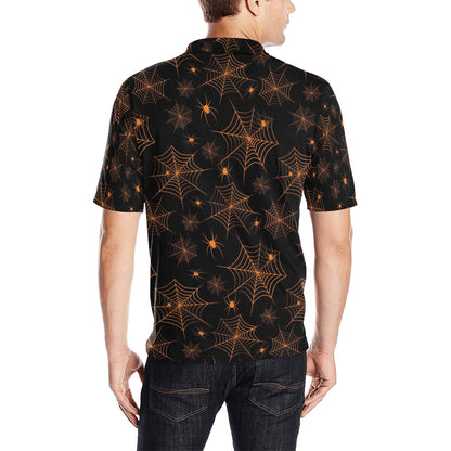 Spider Web Print Design LKS306 Men Polo Shirt