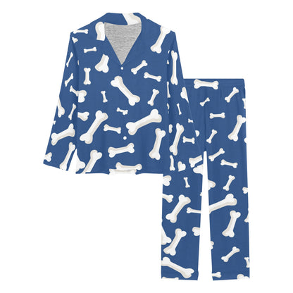 Dog Bone Pattern Print Design 03 Women's Long Pajama Set