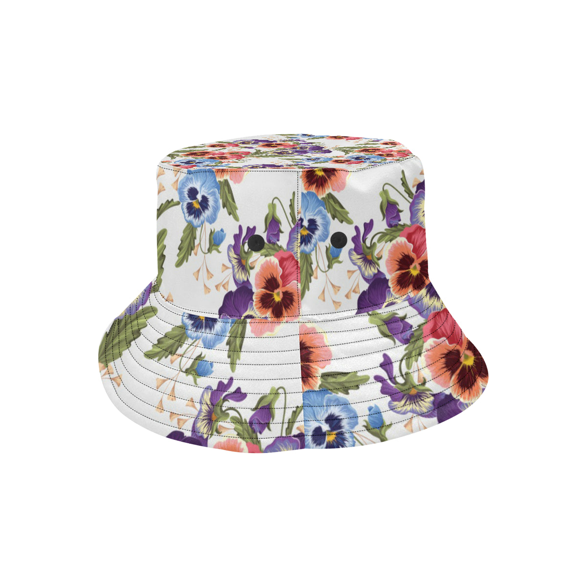 Pansy Pattern Print Design PS06 Unisex Bucket Hat
