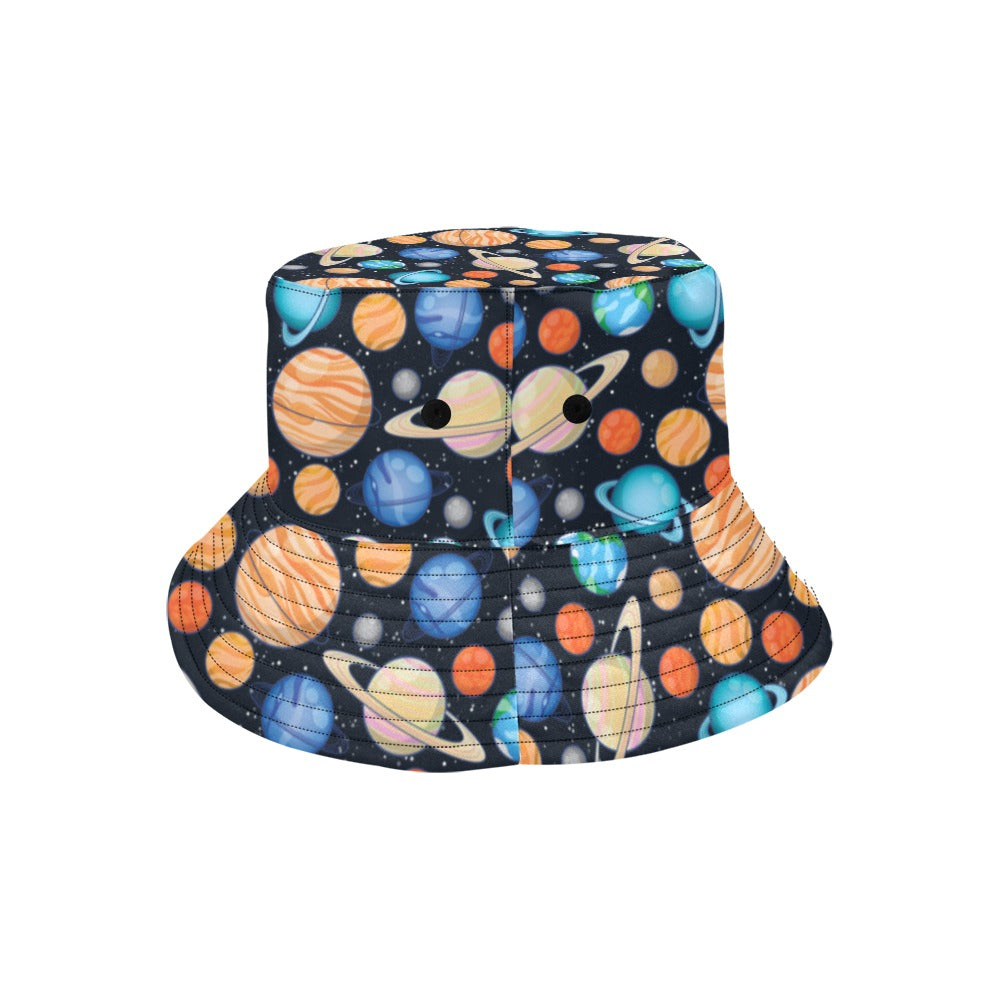 Planet Colorful Print Design LKS301 Unisex Bucket Hat