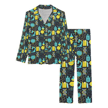 Science Print Design LKS301 Women's Long Pajama Set