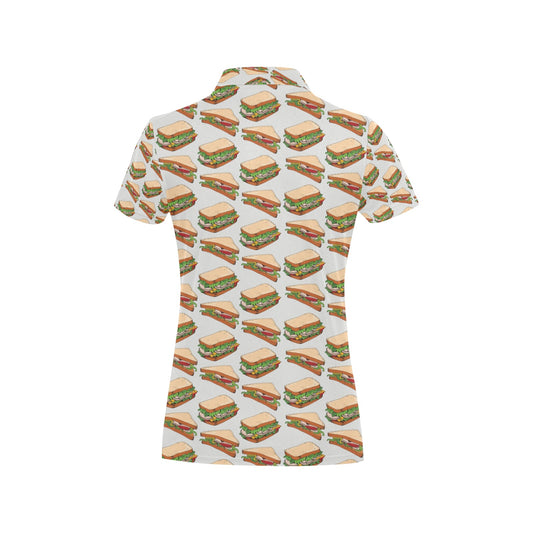 Sandwich Print Design LKS302 Women's Polo Shirt