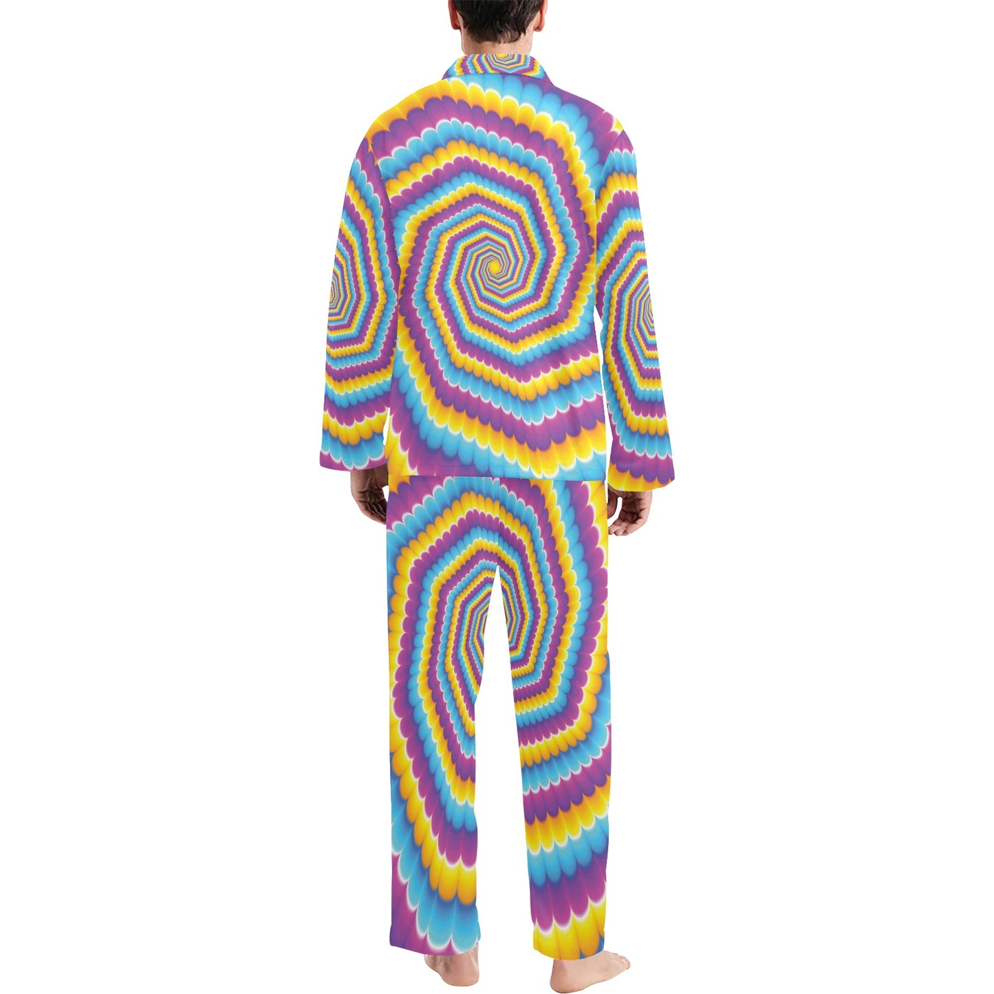 Optical illusion Pattern Print Design A04 Men's Long Pajama Set
