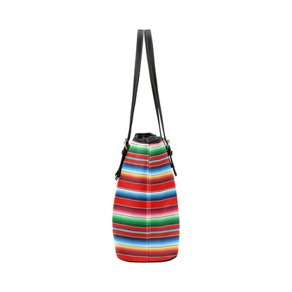Serape Print Leather Tote Bag
