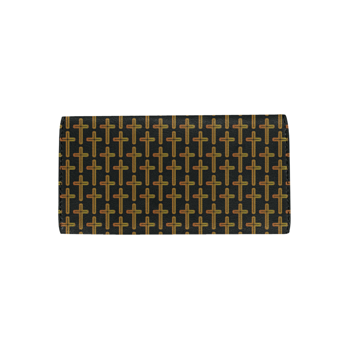 Cross Pattern Print Design 02 Women's Trifold Wallet