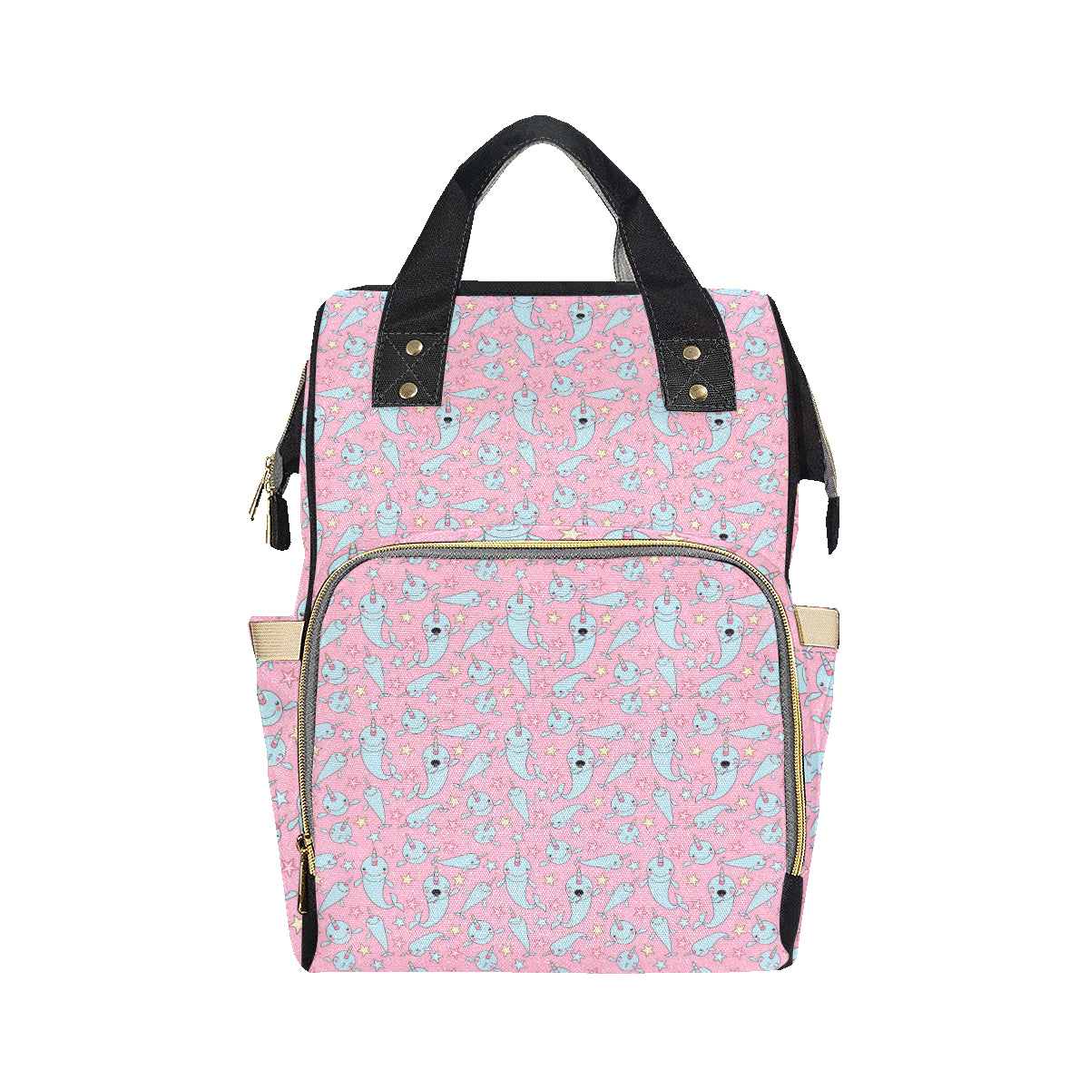 Narwhal Cartoon Cute Print Diaper Bag Backpack