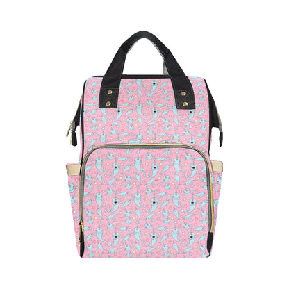 Narwhal Cartoon Cute Print Diaper Bag Backpack