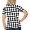 Houndstooth Black White Pattern Print Design 05 Women's Polo Shirt