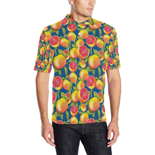 Grapefruit Pattern Print Design GF04 Men Polo Shirt