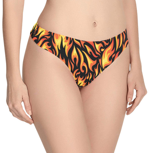 Flame Fire Design Pattern Women's Thongs